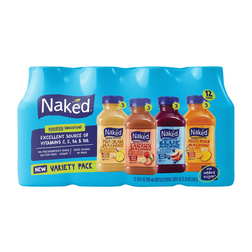 Naked 100% Juice Smoothies Variety Pack, 12 ct./10 fl. oz.